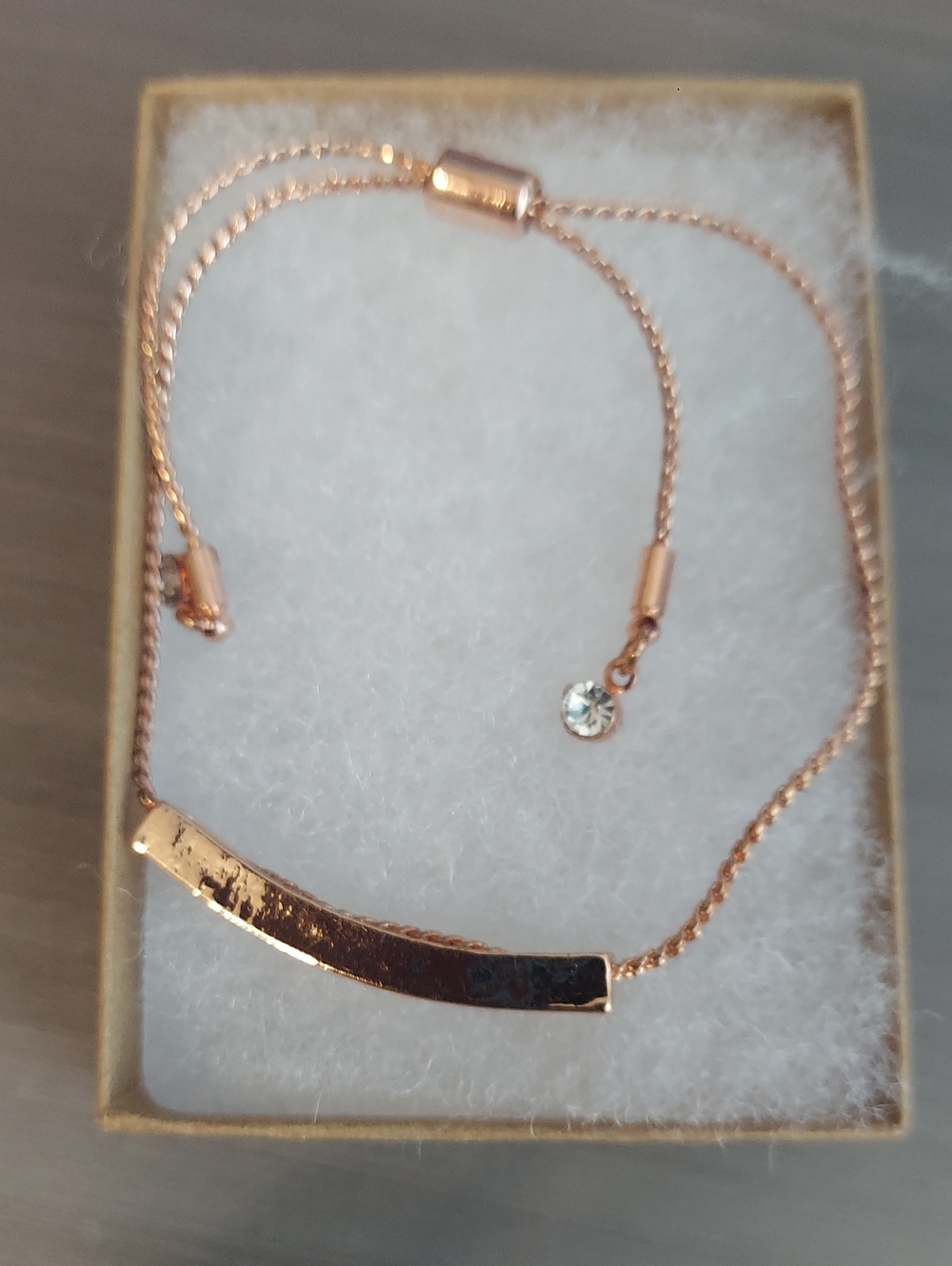 Bar Adjustable Bracelet with Crystal Accent